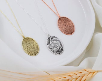 Your Actual Fingerprint Necklace, Handwriting Jewelry in Sterling Silver by NecklaceDreamWorld, Sympathy Gifts