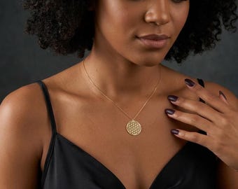 Flower of Life Necklace: Sterling Silver Mandala Pendant, Yoga Jewelry