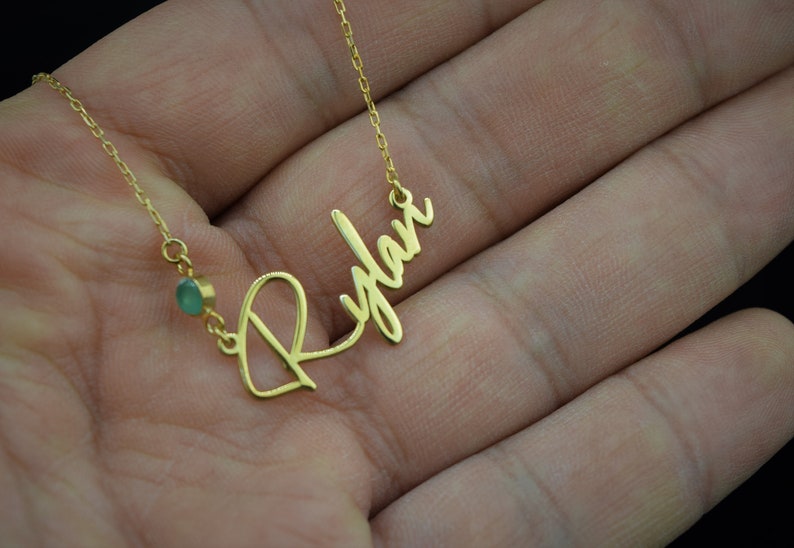 Custom Name Choker with Birthstone Everyday Name Necklace Name Necklace with Birthstone Personalized Name Necklace Custom Name Necklace