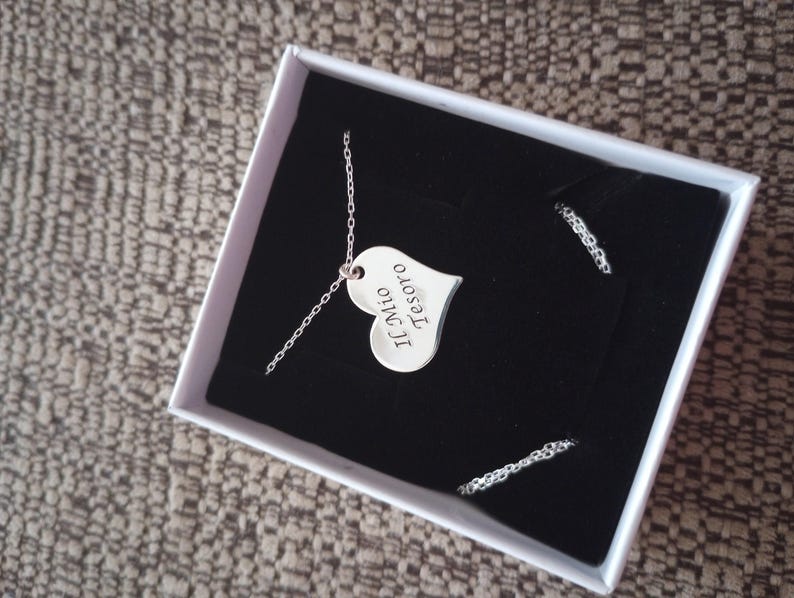 Engraved Heart Necklace Silver, Custom Heart Necklace, Handwriting Necklace Heart, Heart Necklace Personalized