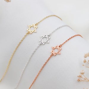 14K Gold Star of David Bracelet • Magen Star Jewish Bracelet by NecklaceDreamWorld