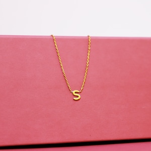 14K Solid Gold Choker Initial Necklace Personalized Custom Letter Necklace for Women Real Gold Dainty Birthday Gifts for Her image 10