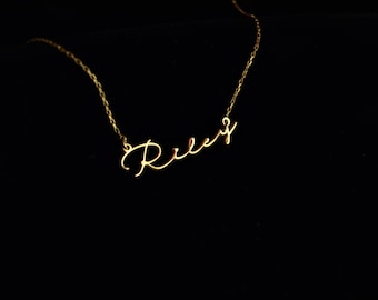 Personalized Name Necklace Silver, Mothers Day Gifts • 14K Gold Filled Name Necklace • Cursive, Tiny, Dainty Name Necklace