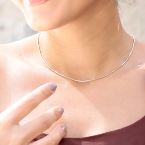 Collier à chaîne carrée en or 14 carats : tour de cou, bracelet, chaîne de cheville à superposition délicate