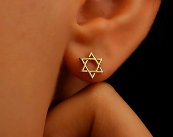 Sterling Silver Star of David Stud Earrings: Jewish Jewelry