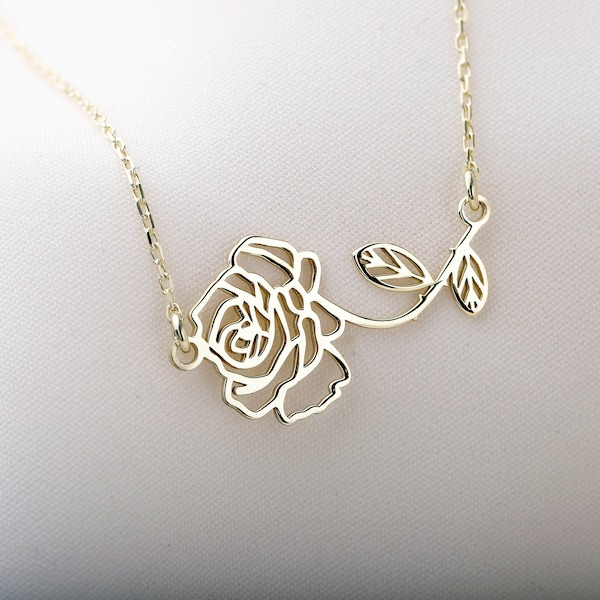 Collier de fleur de naissance personnalisé, collier floral personnalisé délicat, collier de mois de naissance, cadeau pour maman, collier pour femme, bijoux de fleurs