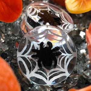 Spider web plugs 19mm-40mm Halloween