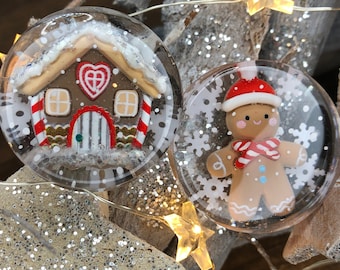 Pair plugs Gingerbread man 30mm-40mm, Christmas gauges, double flared