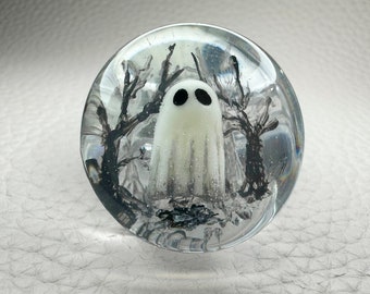 Plugs Ghosts 8–50mm, double flared, Pair, glow in the dark, halloween, magic forest, creepy, spooky, boo