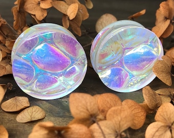 Pair 25mm-50mm Plugs, double flared plugs, Holographic