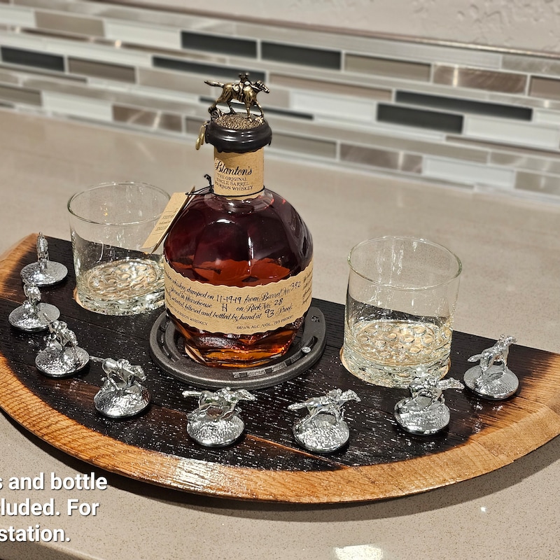 Blanton's Bottle Stopper Display - MULTIPLE ROW Half Head Style - Made From Real Bourbon Whiskey Barrel Wood. Horse Cork Glorifier. OPTIONS Blanton's Bottle Stopper Display - MULTIPLE ROW Half Head Style - Made From Real Bourbon Whiskey Barrel Wood. Horse Cork Glorifier. OPTIONS