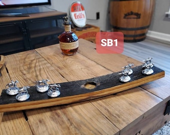 Shortened BUNG Blanton's bourbon barrel wood stopper cork display, horses bottle whiskey stand blantons