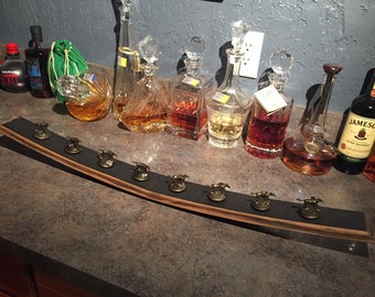 Blanton's bottle stopper display - STAVE Style - Made from real bourbon whiskey barrel wood. Horse cork glorifier