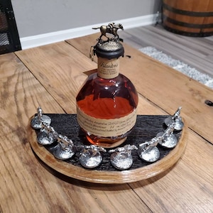Blanton&#39;s Bourbon Bottle Stopper &quot;SMALL BATCH&quot; Barrel Head Display real wood cork whiskey blantons cork horses glorifier