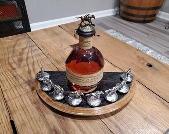 Blanton's Bourbon Bottle Stopper "SMALL BATCH" Barrel Head Display real wood cork whiskey blantons cork horses glorifier