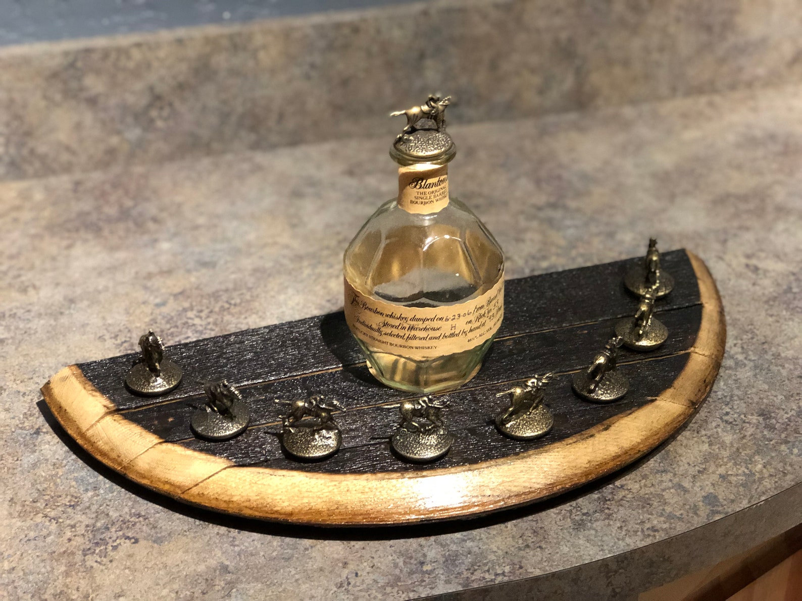 Blanton's Bourbon Bottle Stopper Barrel Head Display REAL Etsy