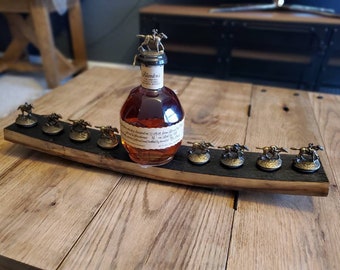 SHORT GRAND stave Blanton's Bourbon bottle and stopper dispay REAL barrel wood whiskey cork glorifier horses