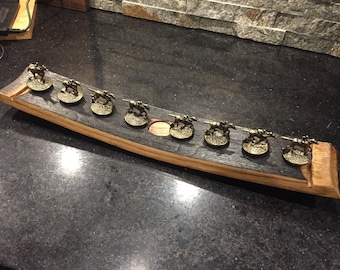 Blanton's bottle stopper display - STUBBY STAVE Style - Made from real bourbon whiskey barrel wood. horse cork glorifier