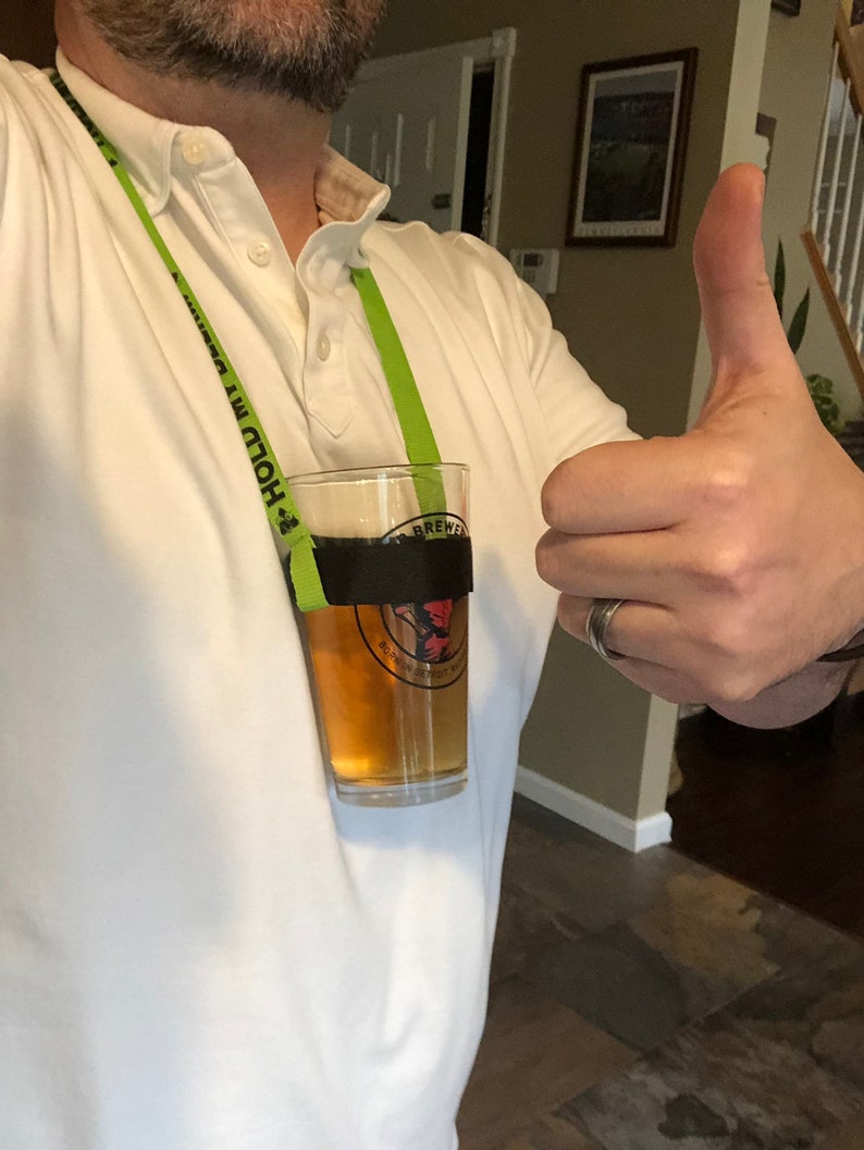 Beer Festival Glass Harness Lanyard Sling hold My Beer Pint Etsy New