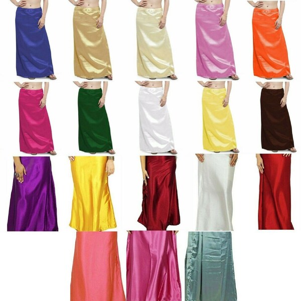 Jupon pour femme, jupe de dessous, jupon, soie satinée, lingerie réglable en taille libre, vêtements d'intérieur Sari, jupes, enveloppemen