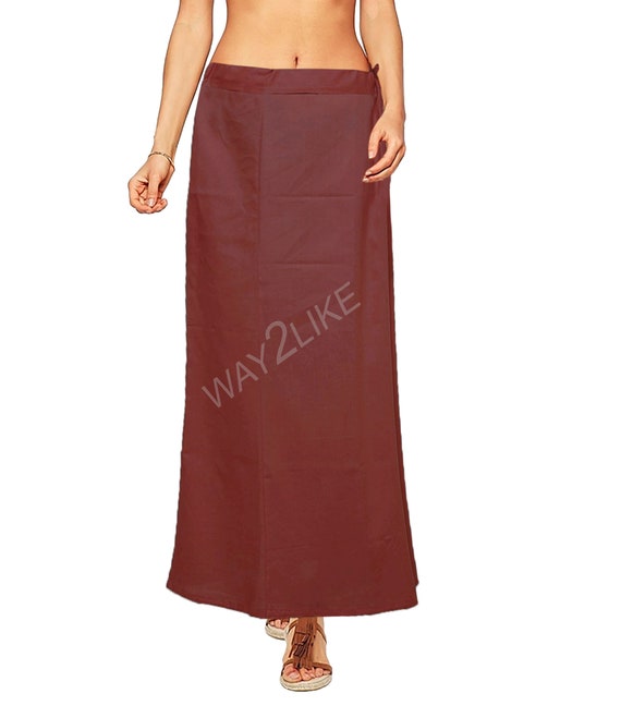 Cotton Petticoat Indian Underskirt Skirt Women Saree Sari Women Solid Inner  Wear Free Size