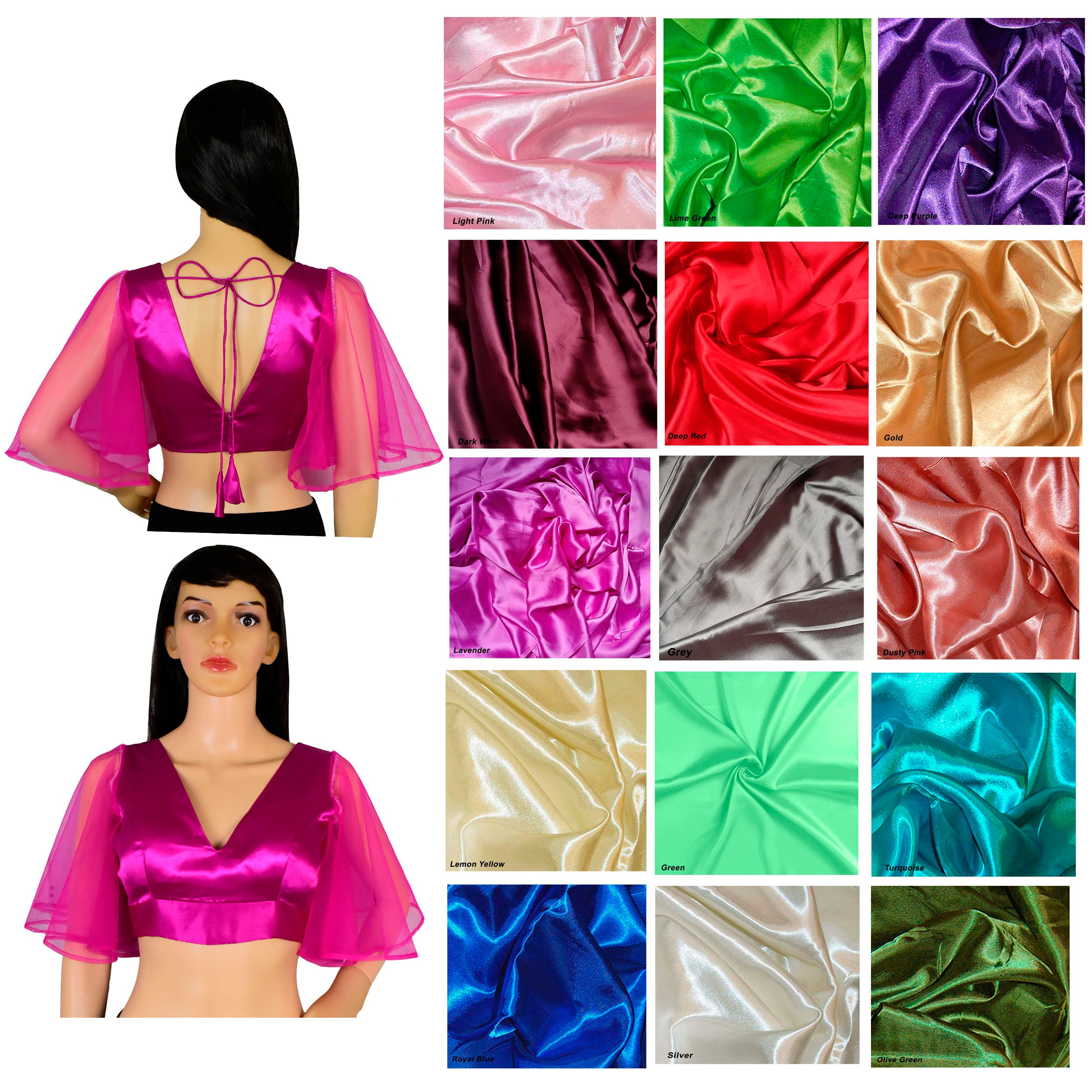 Women's Satin Saree Blouse Readymade Indian Bollywood - Etsy Canada