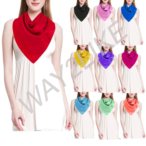 Buy Satin Scarf Soft Stoles Plain Scarves Head Neck Wrap Capes