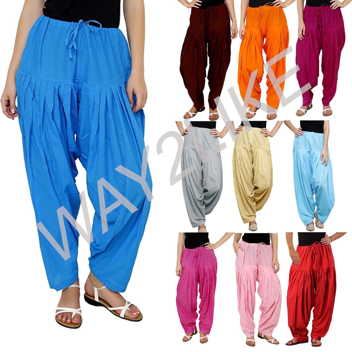 Cotton Salwar Punjabi Patiyala Trouser Comfortable Harem Pants | Etsy