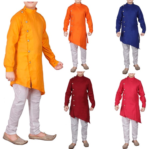 Pyjama traditionnel pour enfants de mariage indien Kurta, ensemble de pyjama Kurta en coton, parfait pour Diwali, vêtements ethniques et rob