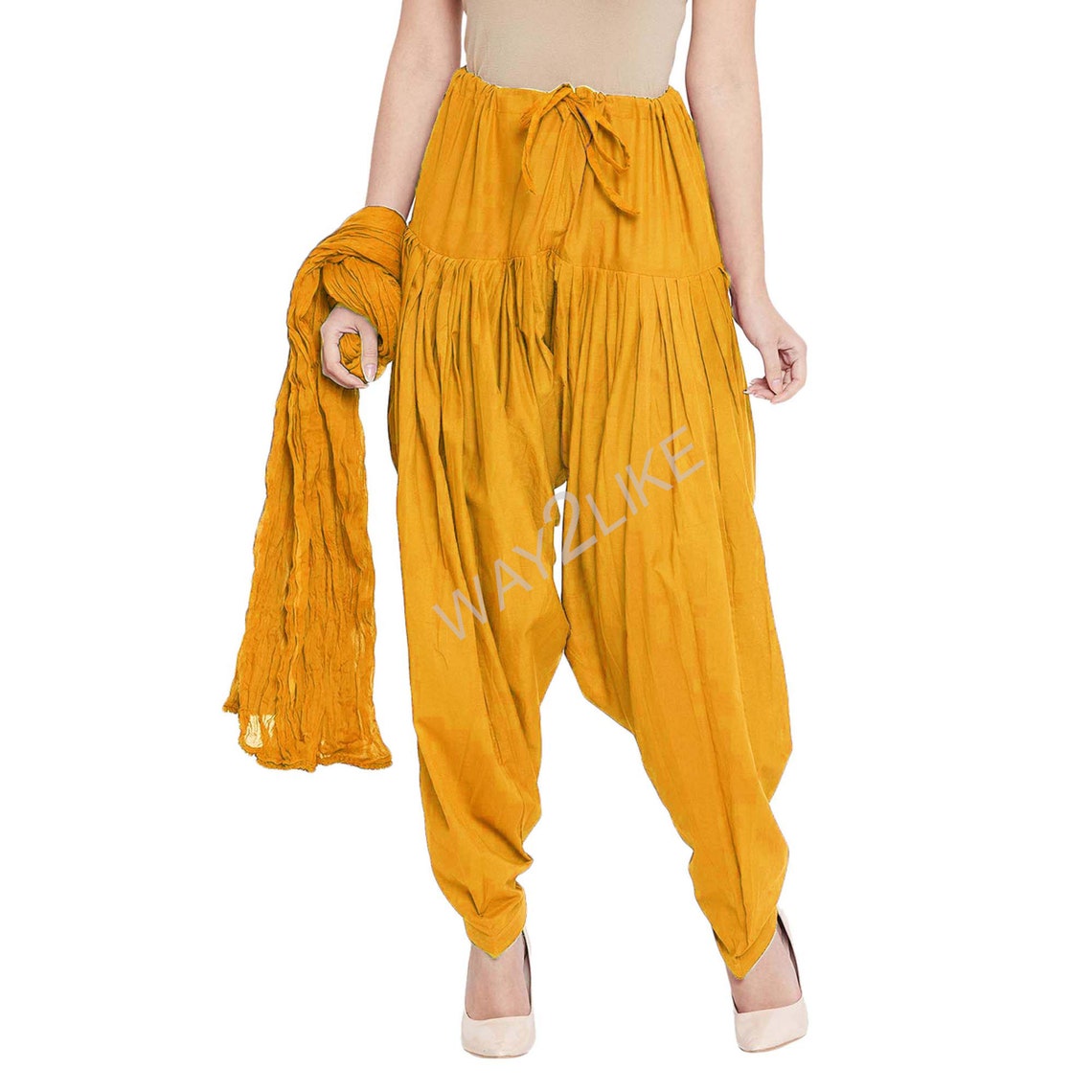 Women's Cotton Salwar With Chiffon Dupatta Set Yoga Etsy