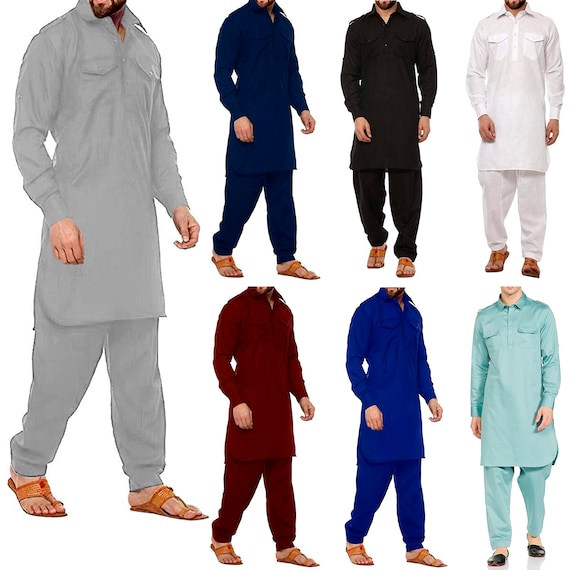 Turquoise Blue Solid Short Kurta For Men | Short kurta for men, Designer suits  for men, Pathani kurta