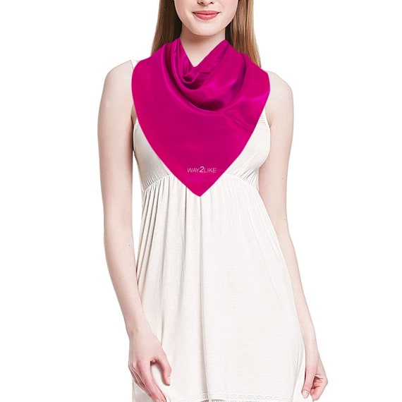 Bufanda de satén Estolas suaves lisas Cabeza Cuello Etsy España