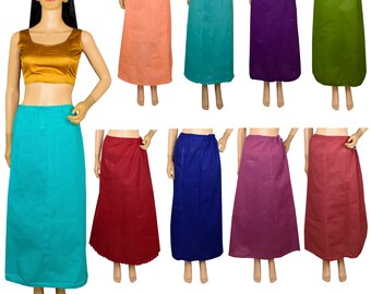 Damen-Saree-Petticoat, Baumwoll-Unterrock, verstellbare Dessous-Sari-Innenbekleidung, lange Röcke, Wickelkleid für Geschenke, Röcke, Inskirt