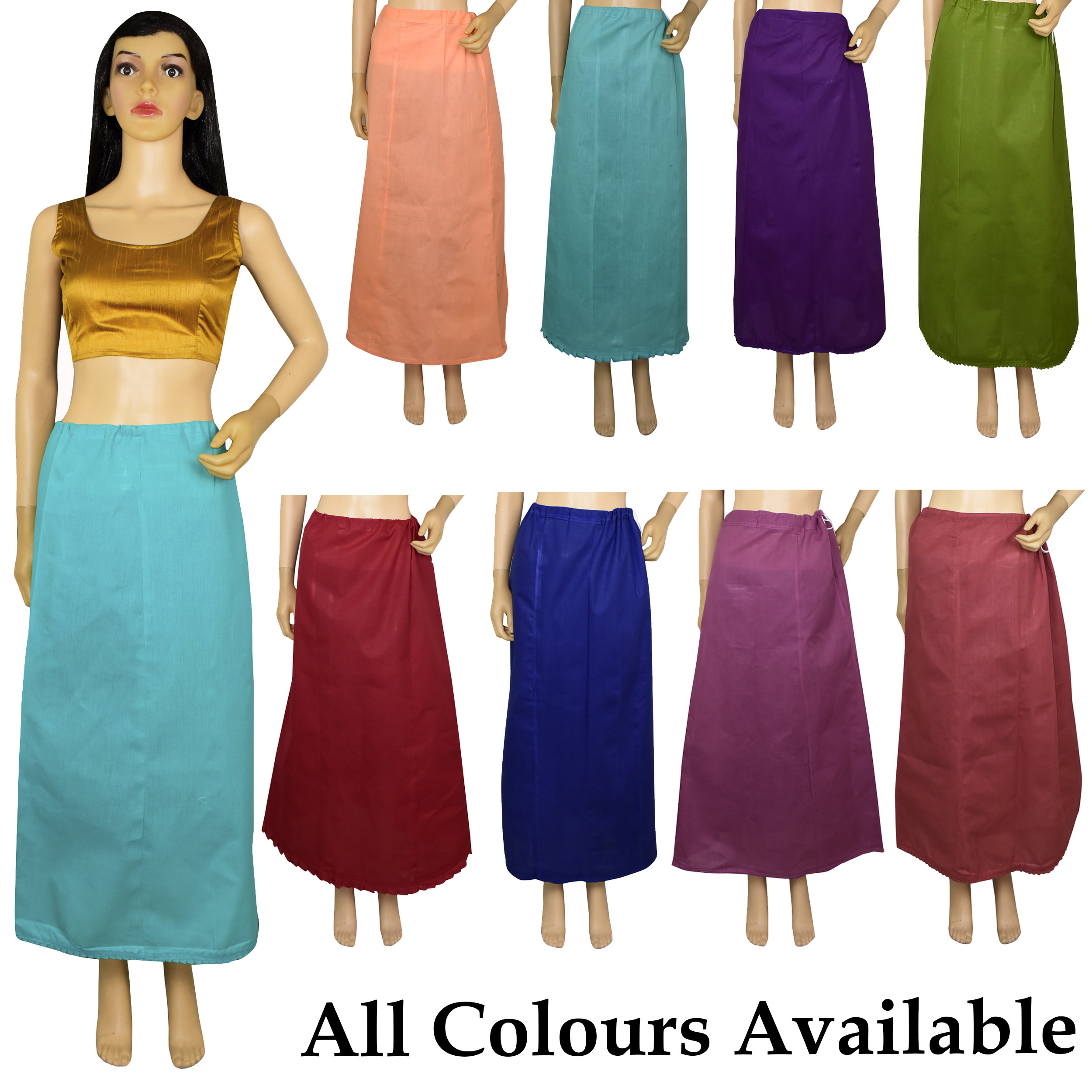 Women's Satin Petticoat Saree Underskirt Sari Nepal