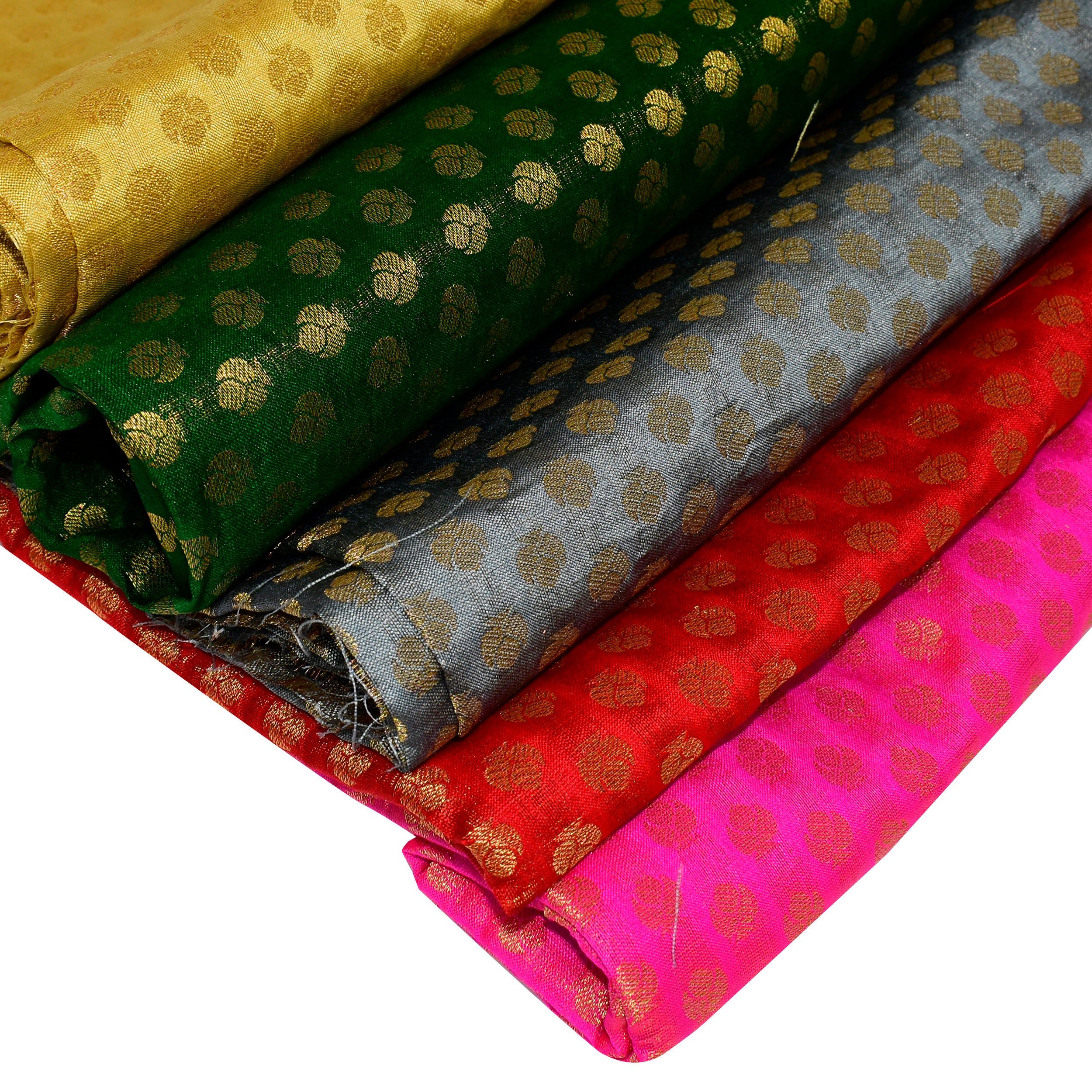 Brocade Art Silk Crafting Sewing Fabric Blouse Jackets Costume