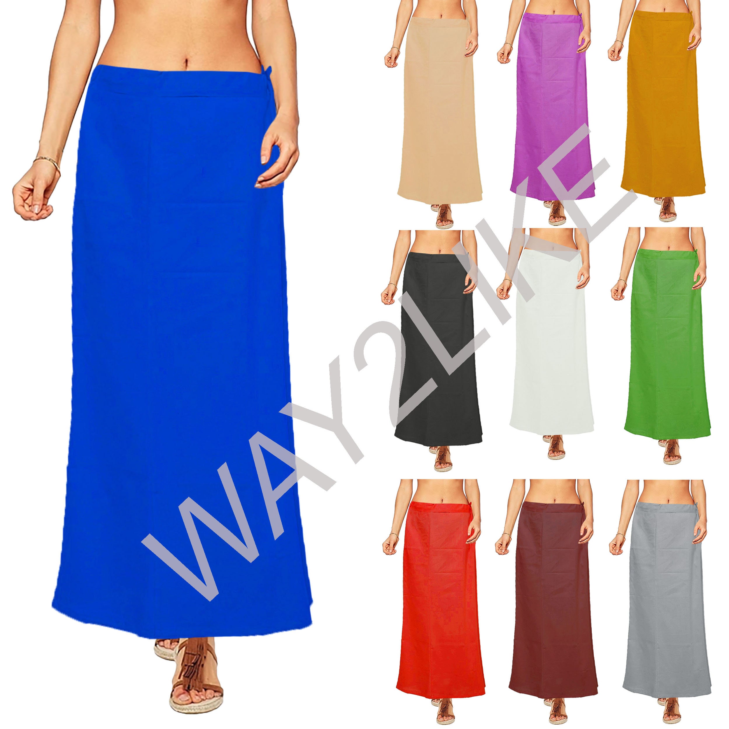 Women Underskirt Cotton Petticoat Inskirt Plain Solid Women Free Size for  Sari Inner Wear Skirts Dress Beach Pool Wrap Skirt for Gifts 