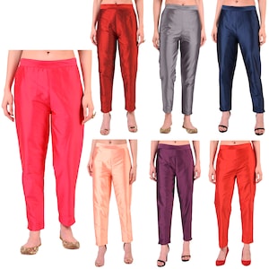 Women Ice Silk Drawstring Pants Loose Cool Casual Long Pants Plus Size  Trousers