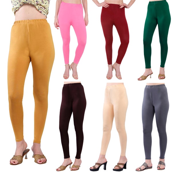 Legging coupe skinny en coton pour femme, pantalon de yoga d'entraînement long taille haute et leggings doux extensibles