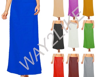 Femmes Jupon Coton Jupon Inskirt Plaine Solide Femmes Taille Libre Pour Sari Inner Wear Jupes Robe Plage Piscine Wrap Jupe pour Cadeaux