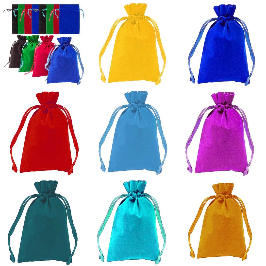 Velvet Drawstring Bags, 25/50/100 Packs Jewelry Bag Pouches Small Candy  Ring Bags Christmas Party Wedding Souvenir Gift Bags 
