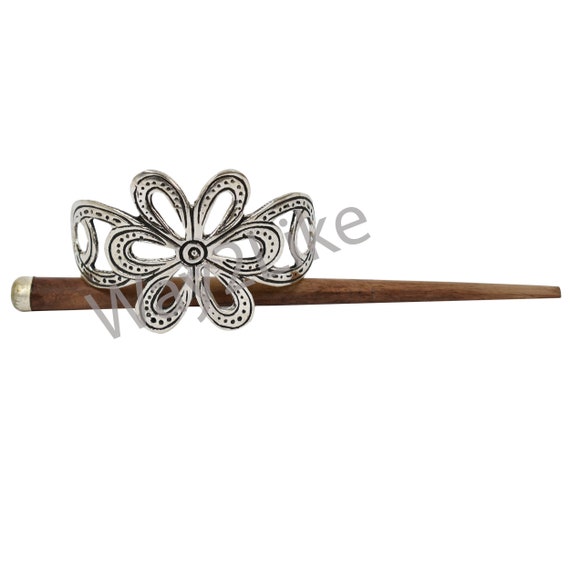 Women Hair Juda Clip Wooden & Metal Hand Carved Hair Pin - Etsy Women Hair Juda Clip Wooden & Metal Hand Carved Hair Pin - Etsy