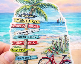 Englewood Floride autocollant de panneau directionnel de Zazzle.be Liste d'envies Vous avez des idées ? Sticker vélo Manasota Key Beach