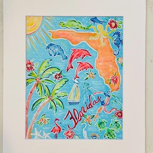 Tutto ciò che riguarda la Florida è stampato su passepartout dal mio disegno originale!!