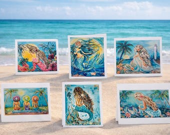 Mermaid Notecards: Original Art, Set of 6