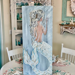 Original mermaid painting on wood!!