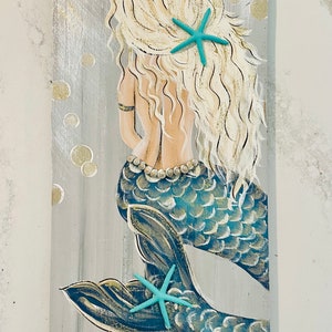 Mermaid painting on wood