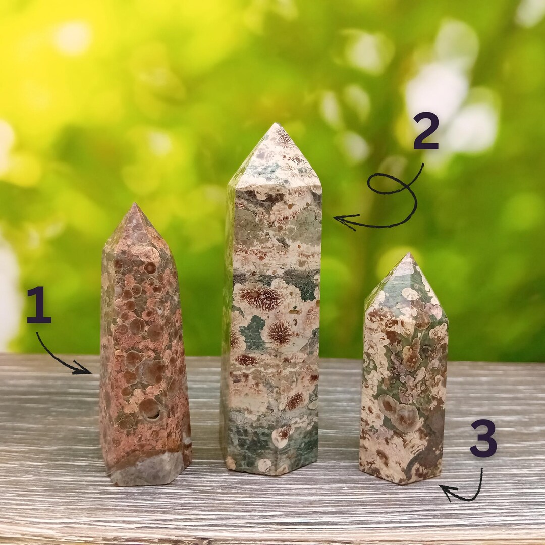 Sakura Rhyolite Flower Jasper Towers | Crystal Points - Etsy