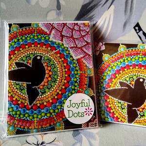 Jeu de cartes de notes - Peinture de mandala colibri.