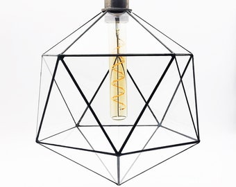 Geometric light - icosahedron - sacred geometry to hang