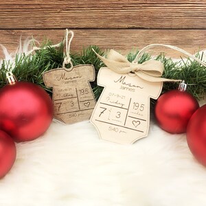 Custom Birth Stat Ornament / Baby First Christmas / Birth Announcement / New Baby Gift / Baby Keepsake / 2025 Update
